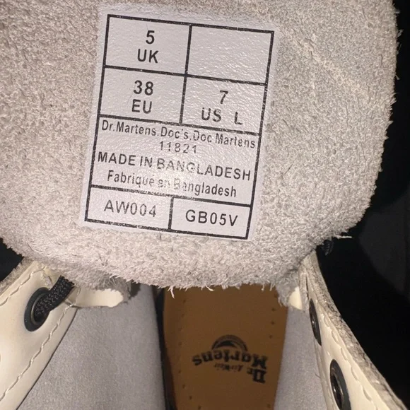 Dr. Martens White Leather Combat Boots - Picture 9 of 9